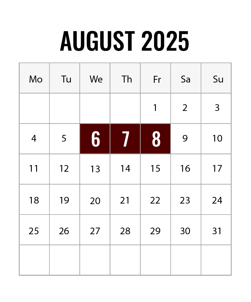 August 2025 calendar