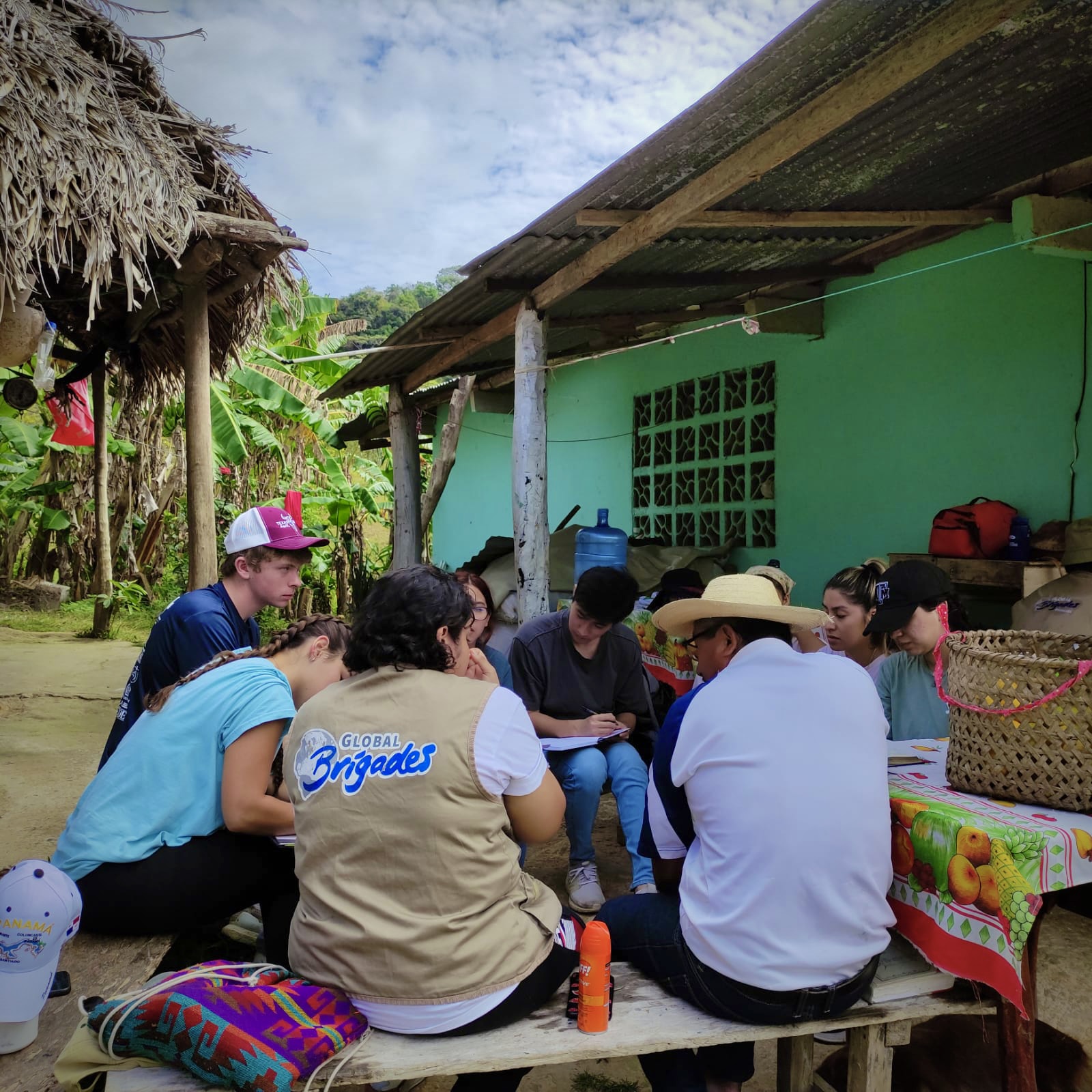 Students attending class in the rainforest of Costa Rica